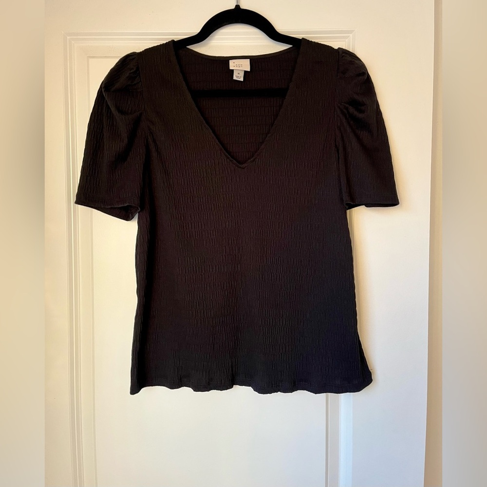 A New Day Black Textured Top